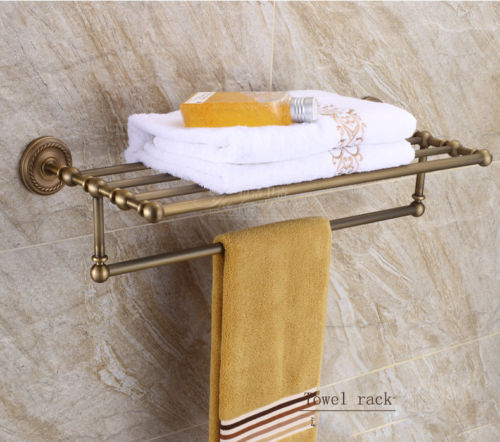 Bathroom Hardware Set Antique Brass 6-Pieces Set Bath Accessorys Rack Holder