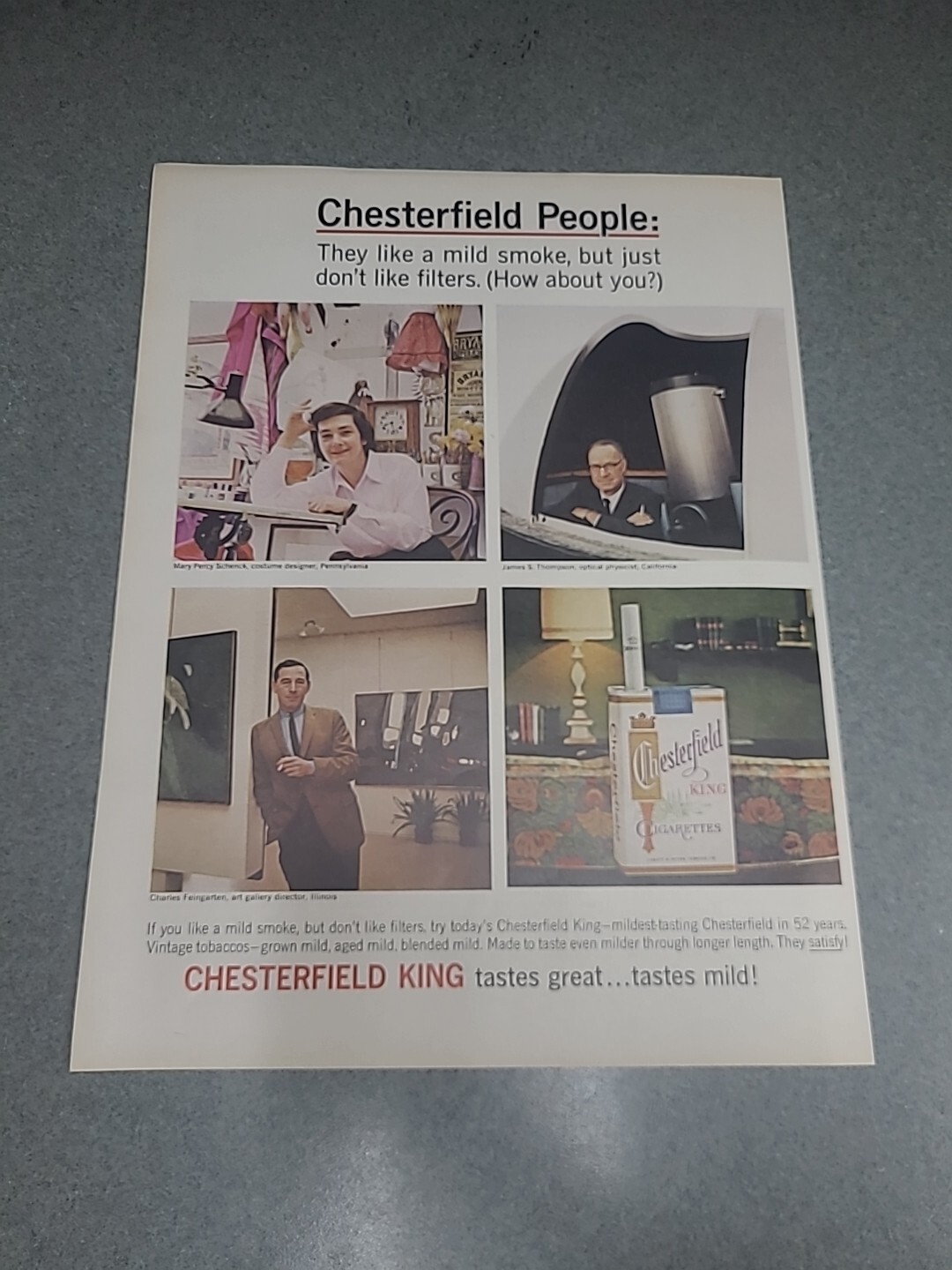Chesterfield King Cigarettes Print Ad 1965 10x13 Great To Frame