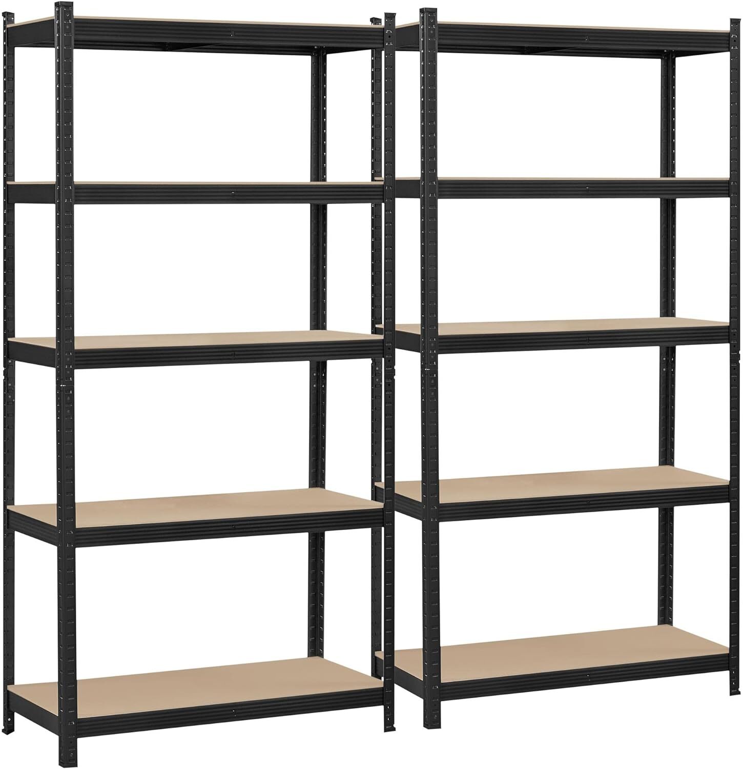 59 x 29.5 x12" Industrial 5 Tier Metal Racking Shelves Storage Shelf Unit Garage