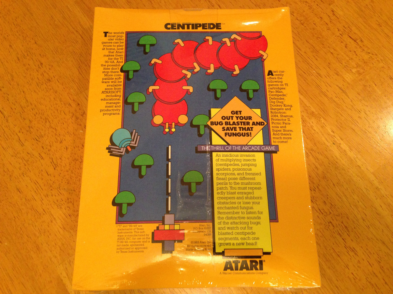 CENTIPEDE for Texas Instruments TI 99/4a Computer System - NEW CASE FRESH -NIB