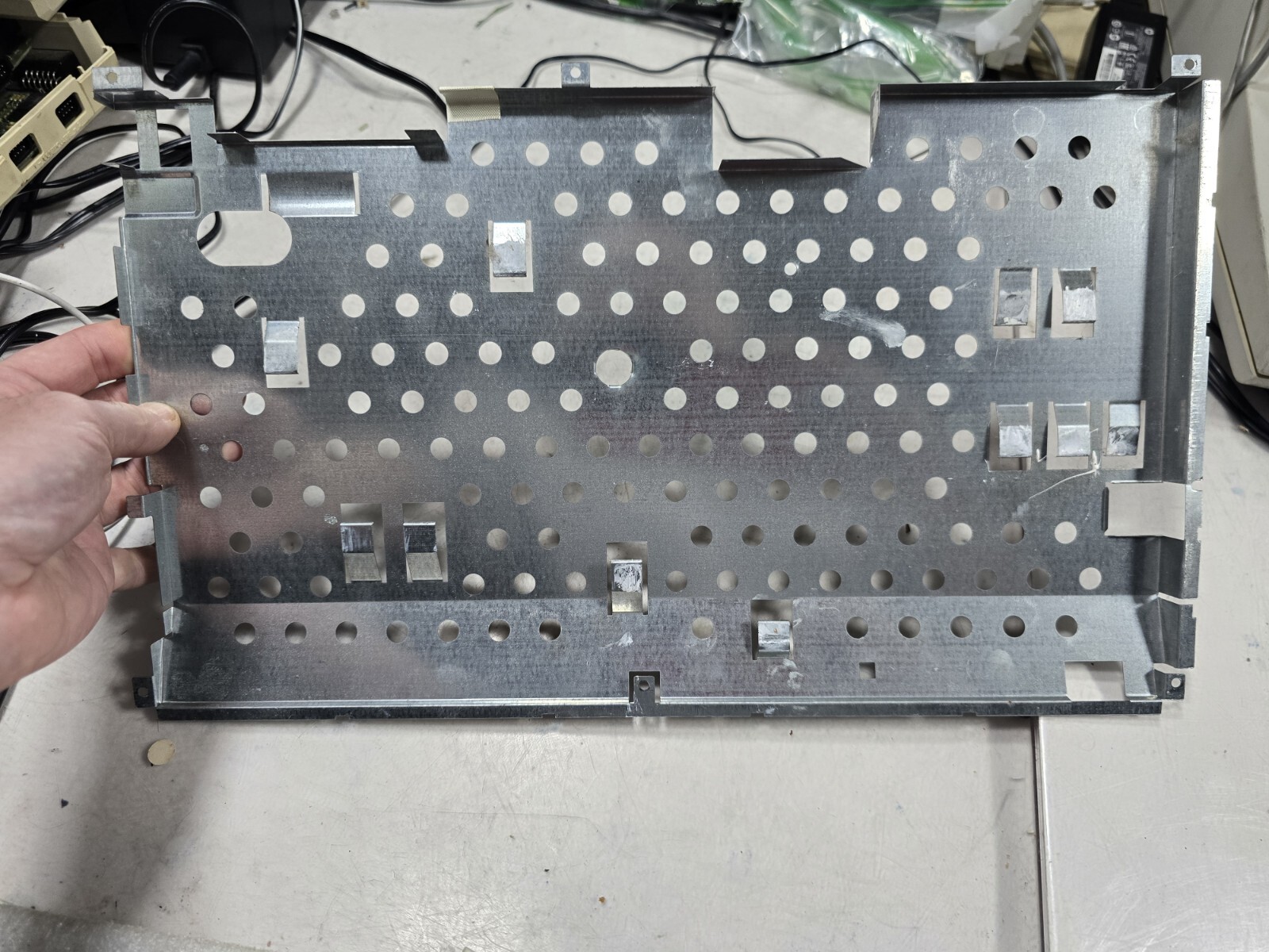 Commodore C128 Inner Metal Top Motherboard Plate ONLY-Metal Wear-PARTS-READ ALL