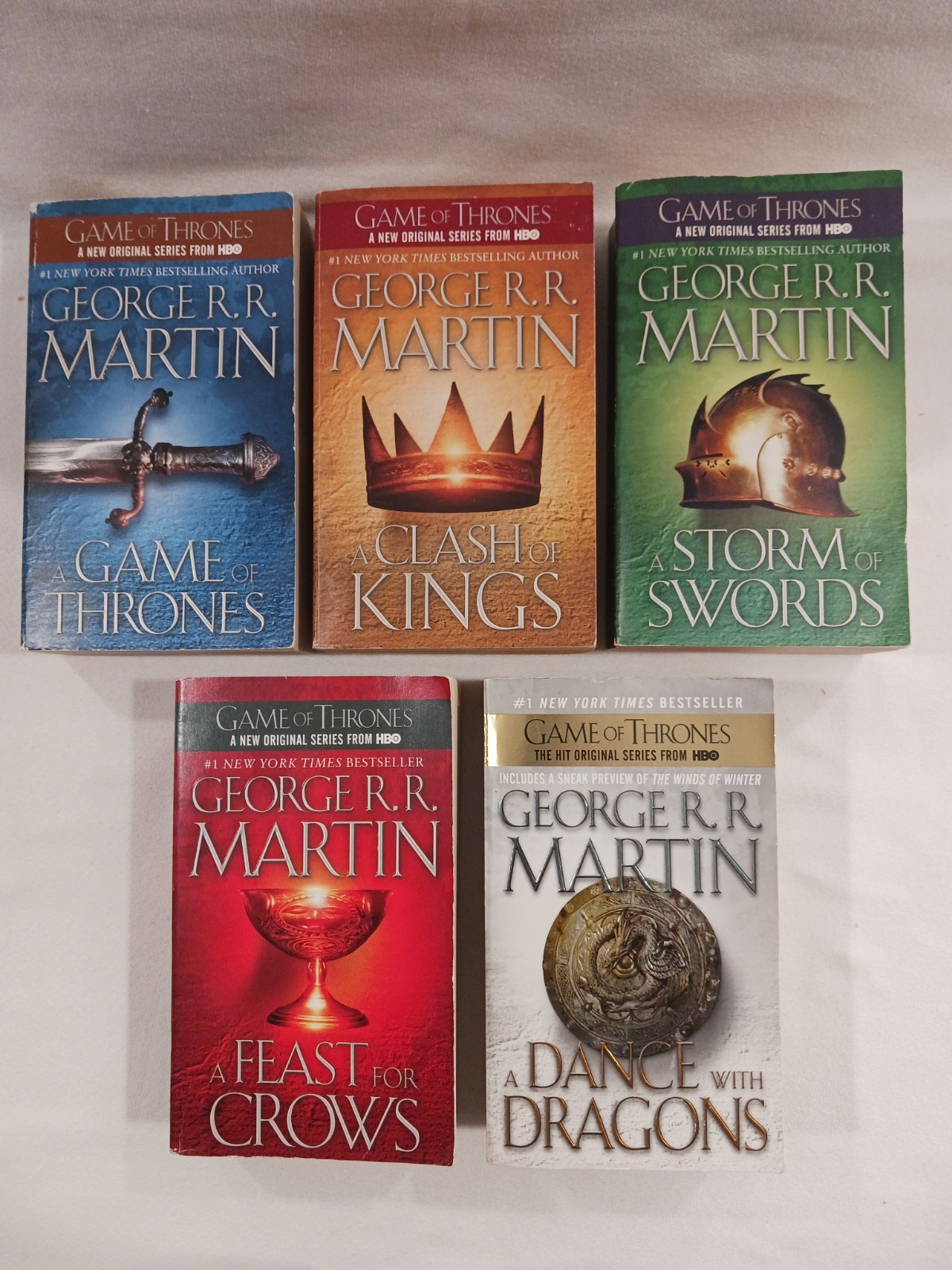 ​Game of Thrones George RR Martin A Song of Ice & Fire 1-5 PB Book Set ASOIAF D2