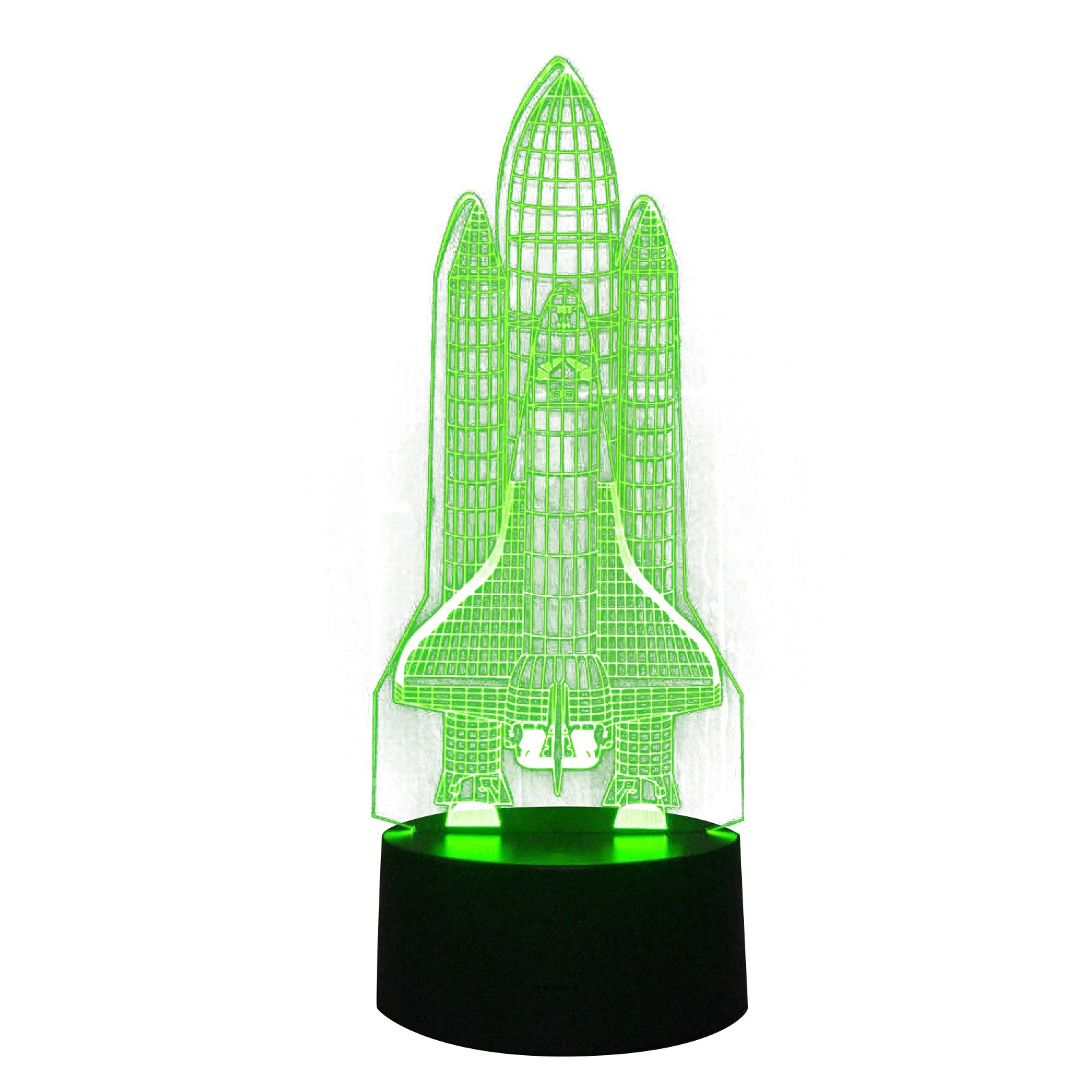 3D Space Rocket Night Light 7-Color Changing LED Table  Lamp W/ Remote Control D