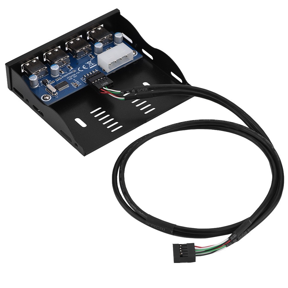 USB2.0 Floppy Front Panel 3.5'' Floppy Bay 9 Pin To 4 Interface USB 2.0 HUB KADF