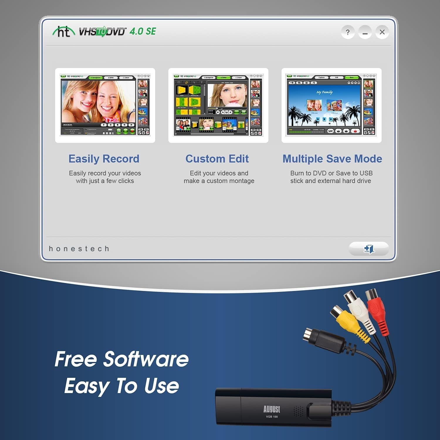 Digitize VHS Tapes Effortlessly – USB 2.0 Video Capture Device for Windows