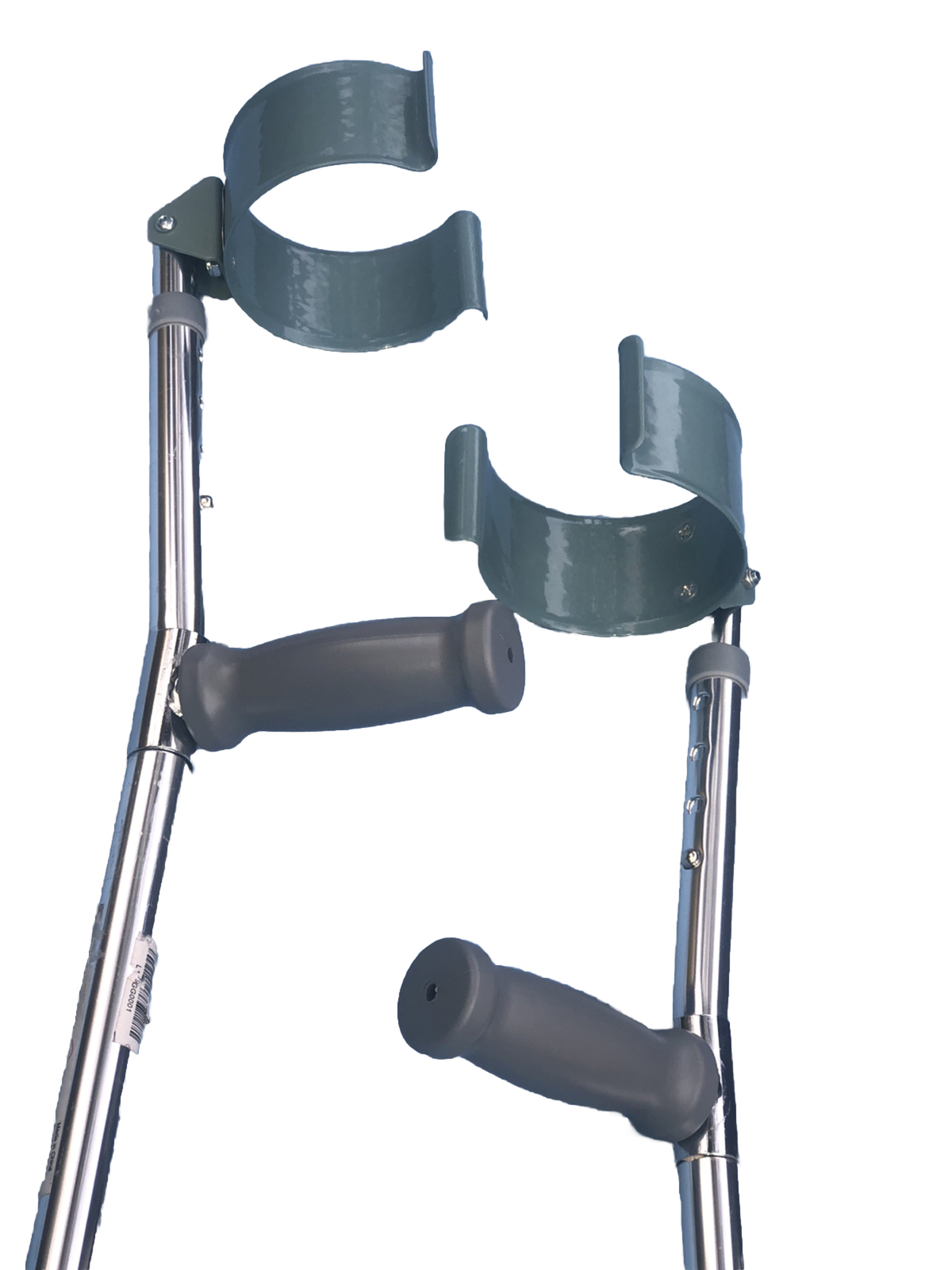 Midline Adj Adult Aluminum Forearm Crutches Vinyl Coated Contoured Arm - 250 LBS