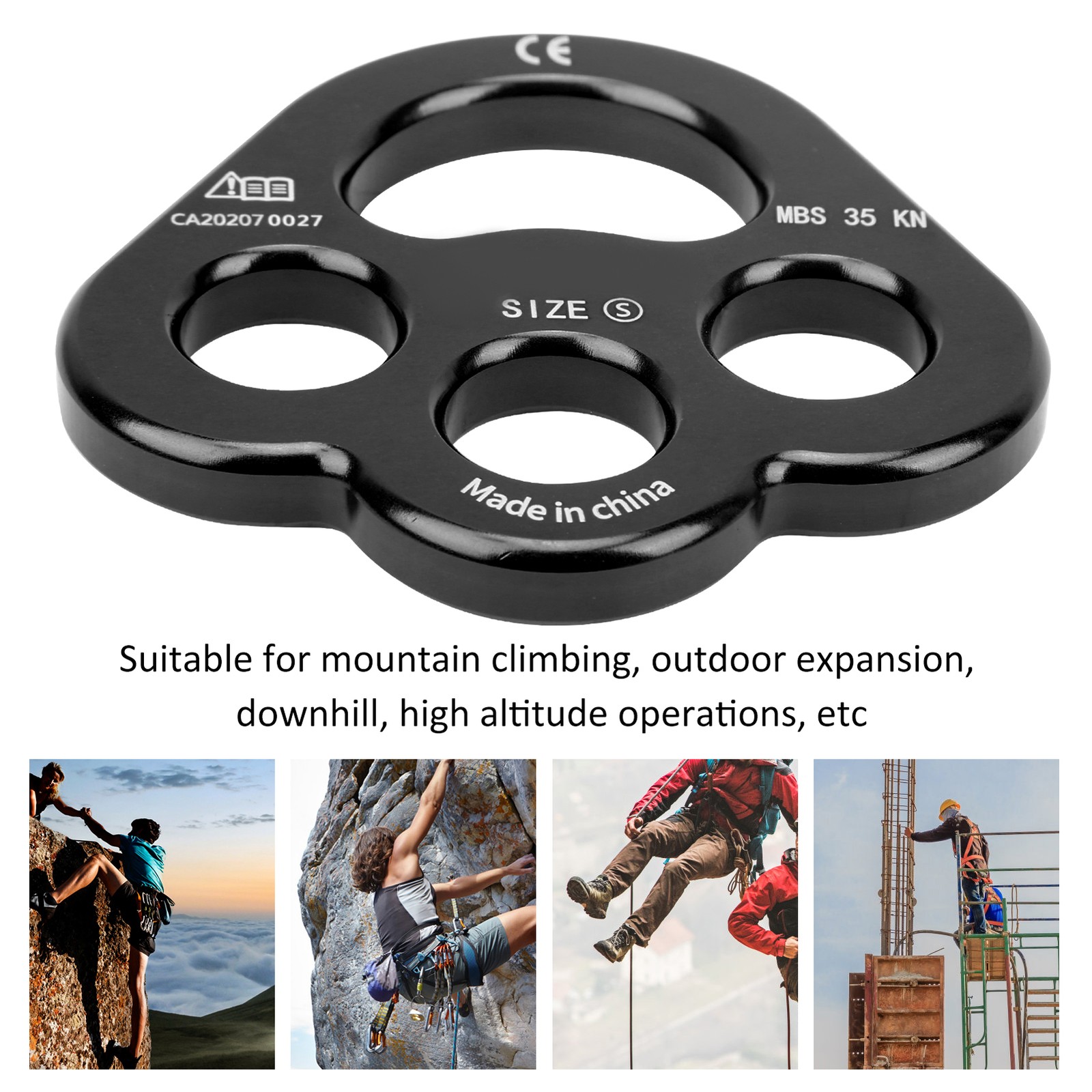 Black Rope 3 Holes Force Rigging Plate Anchor Divider Finger Force WT