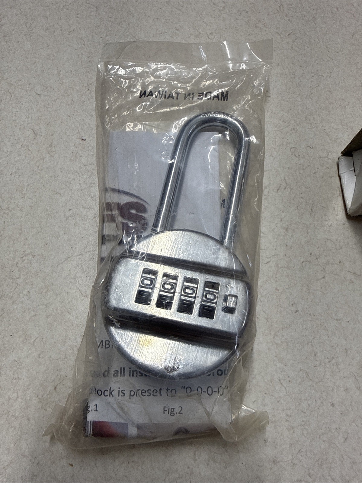 45mm COMBINATION PADLOCK, 4-DIGIT, LONG SHANK, MFS SUPPLY New In Package