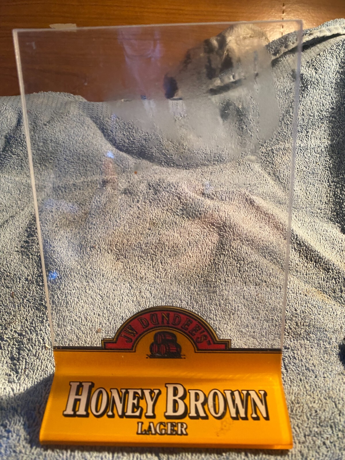 Vintage Honey Brown Lager Acrylic Table Tent / Menu Holder / Picture Frame New