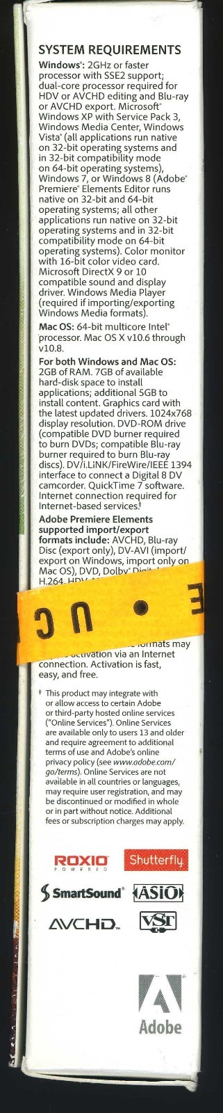 New & Sealed Unopened Adobe Photoshop Elements 11 & Adobe Premiere Elements 11