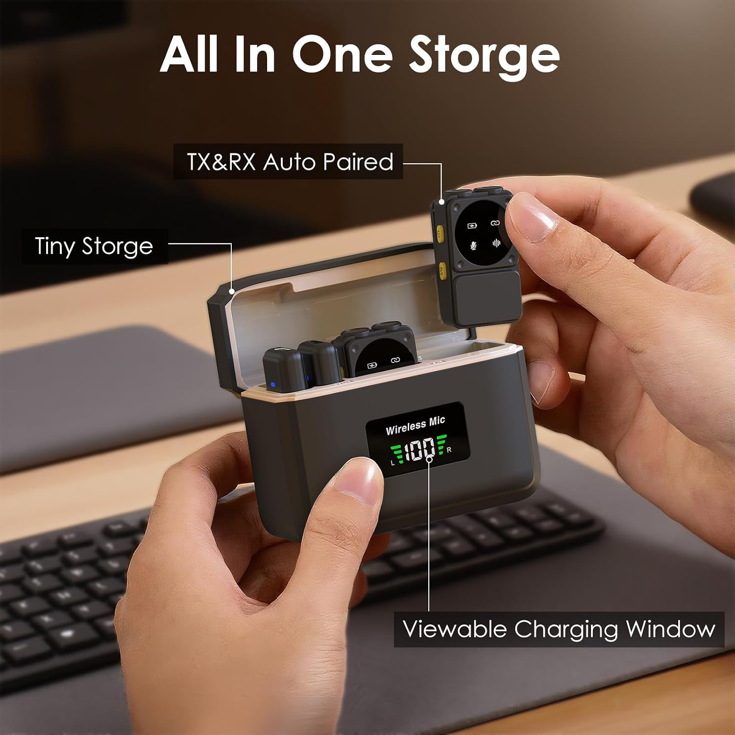 Mini Wireless Lavalier Microphone for Iphone Ipad Android with Lightning/Usb-C