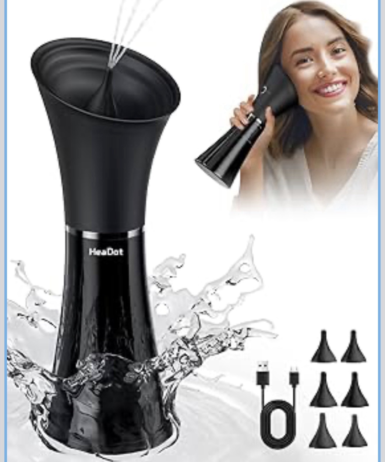 HeaDot Electric Ear Wax Removal Retractable Water Ear Wax Cleaner Kit