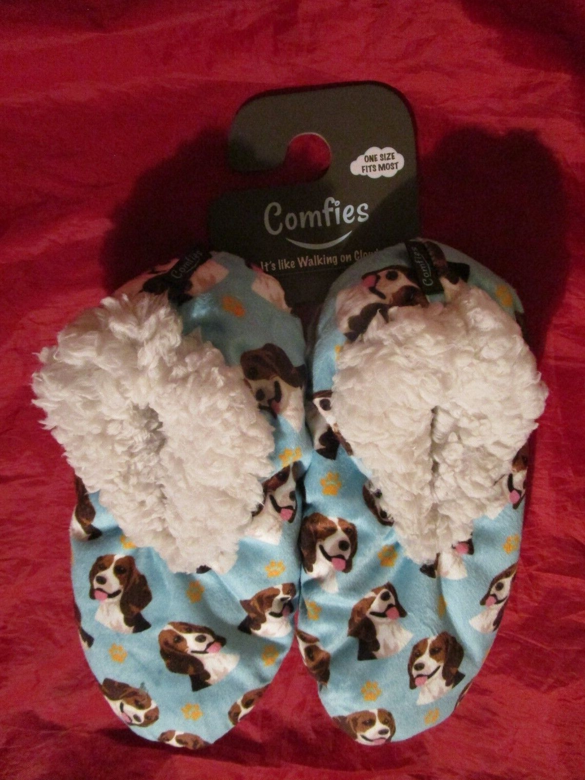 New Comfies Beagle Slippers One Size Fits Most Nonskid Bottom