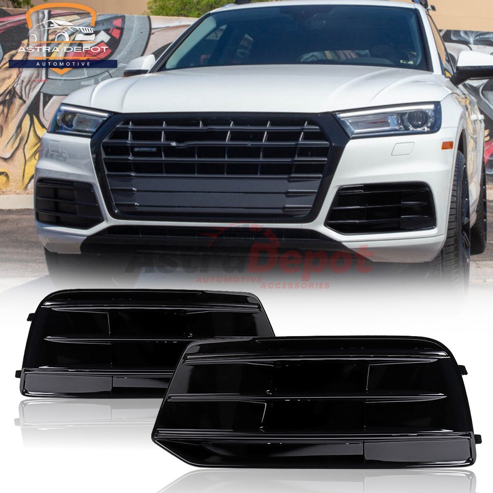 Left+Right Front Bumper Fog Light Grille Cover Replacement for 2018-2020 Audi Q5