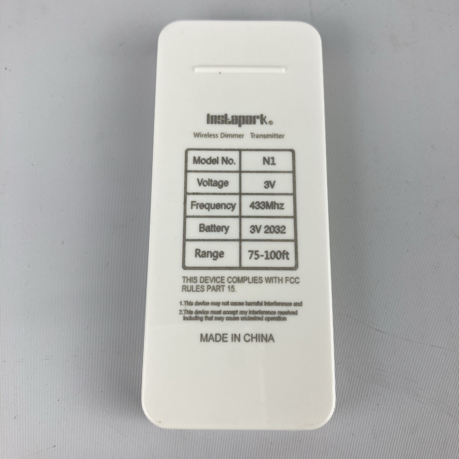 Instapark Wireless Dimmer Transmitter Remote Control Model N1