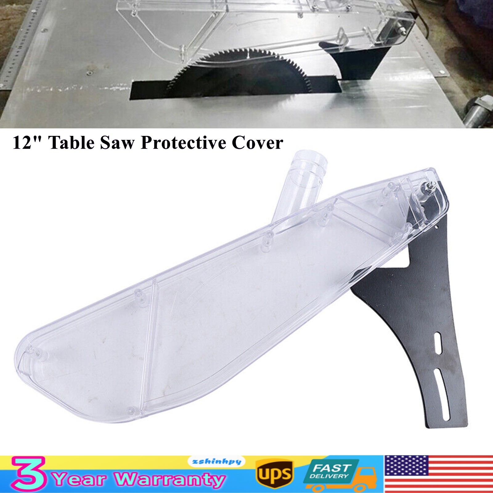 Transparent Table Saw Blade Guard & Dividing 12" Table Saw Protective Cover Case