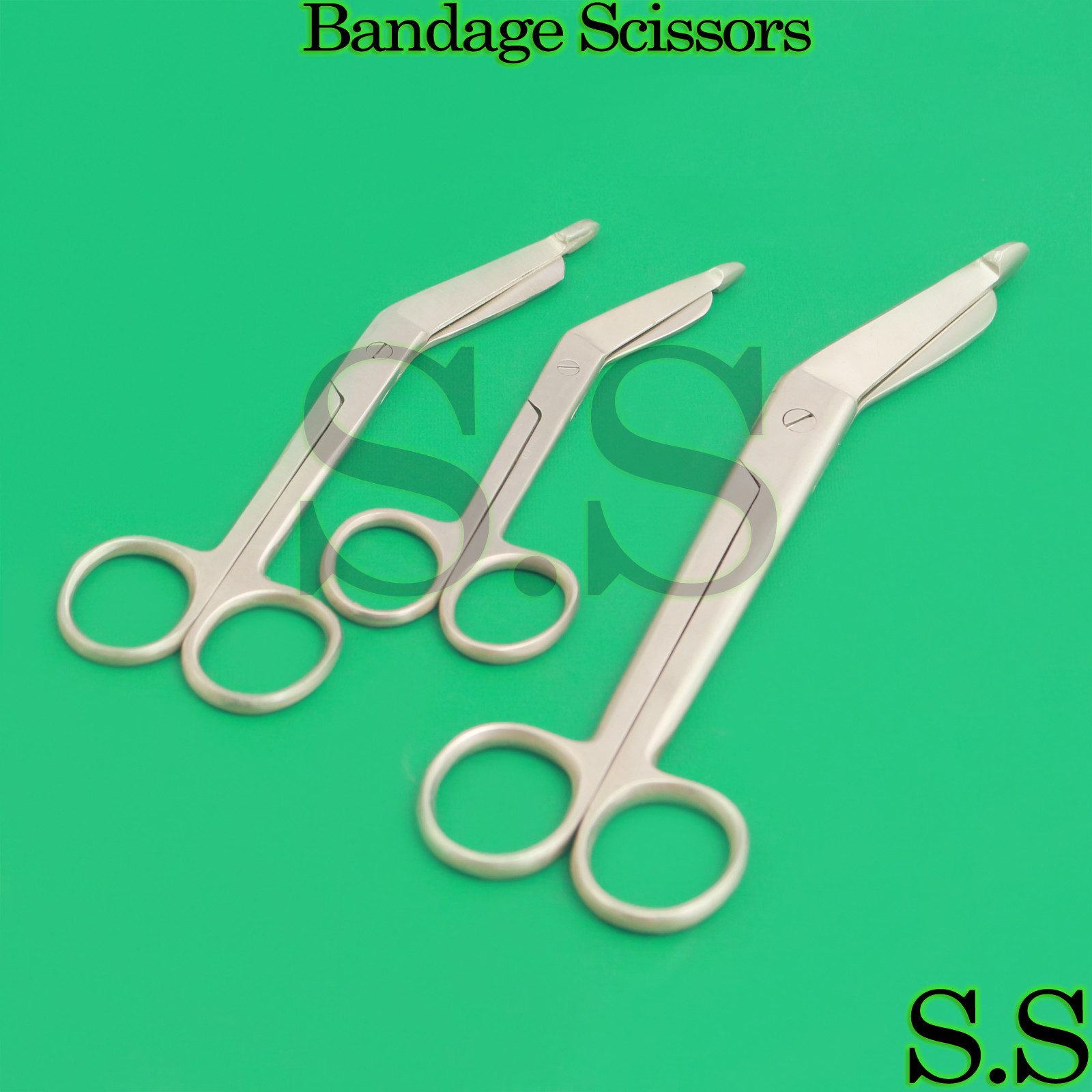 Set Of 3 Lister Bandage Scissors 4.5" 5.5" 7.5" Medical Surgical Instruments