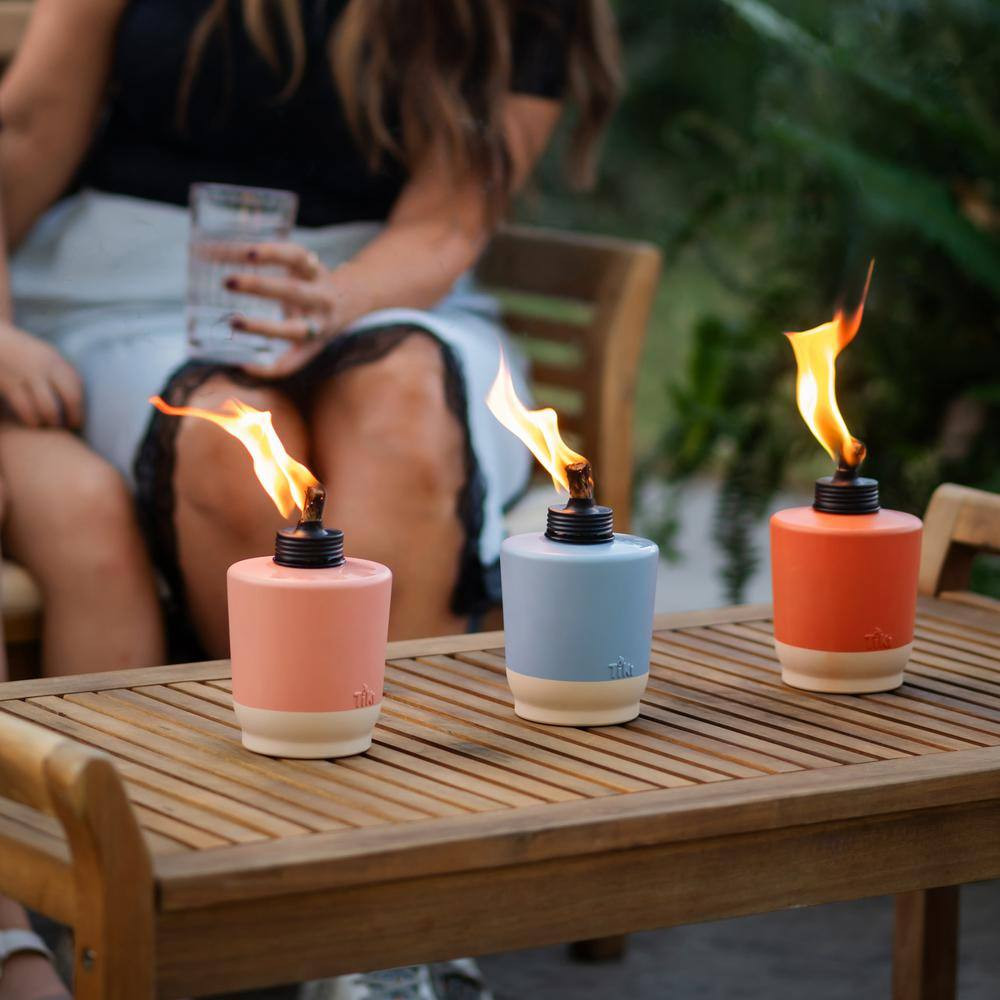 Sunset Sands Outdoor Glass Table Torch 3-Pack