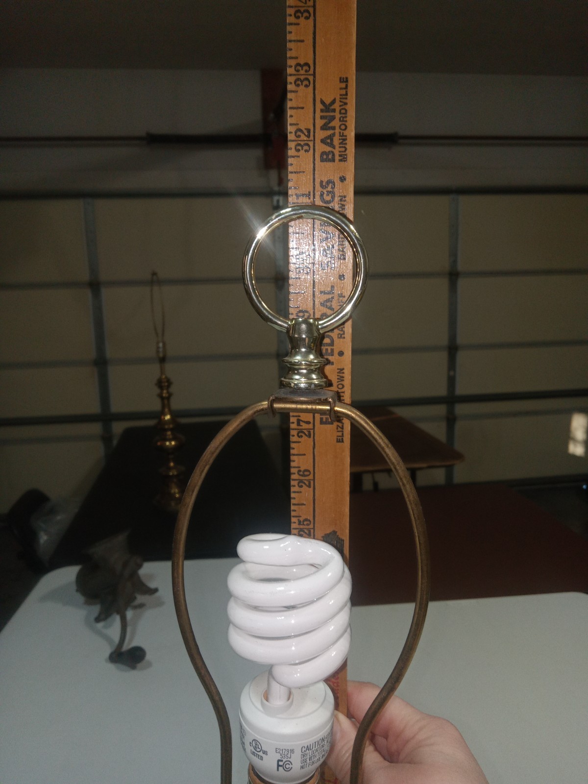 31"H solid brass lamp vintage electric tall heavy