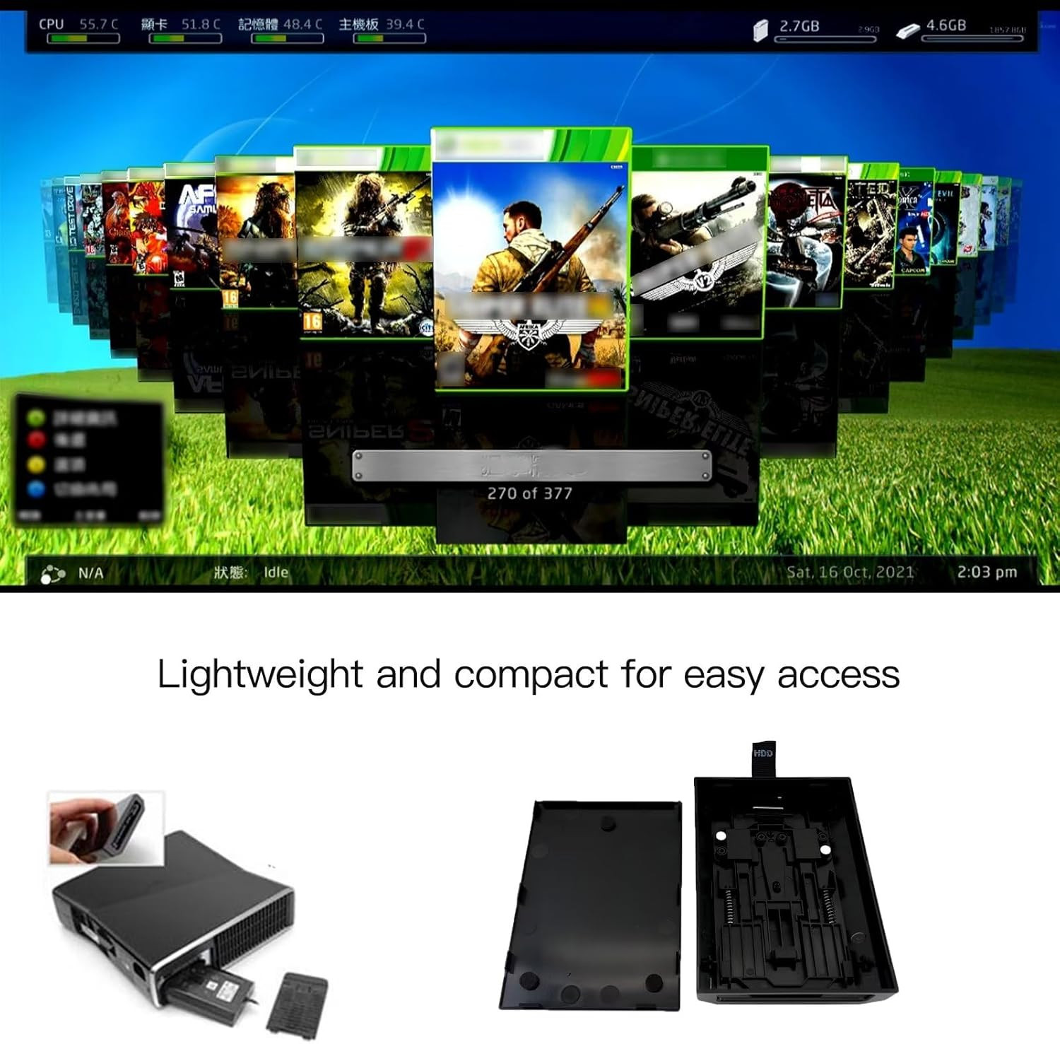 500GB Internal Hard Drive Disk HDD for Xbox 360 E & Xbox 360 Slim Console