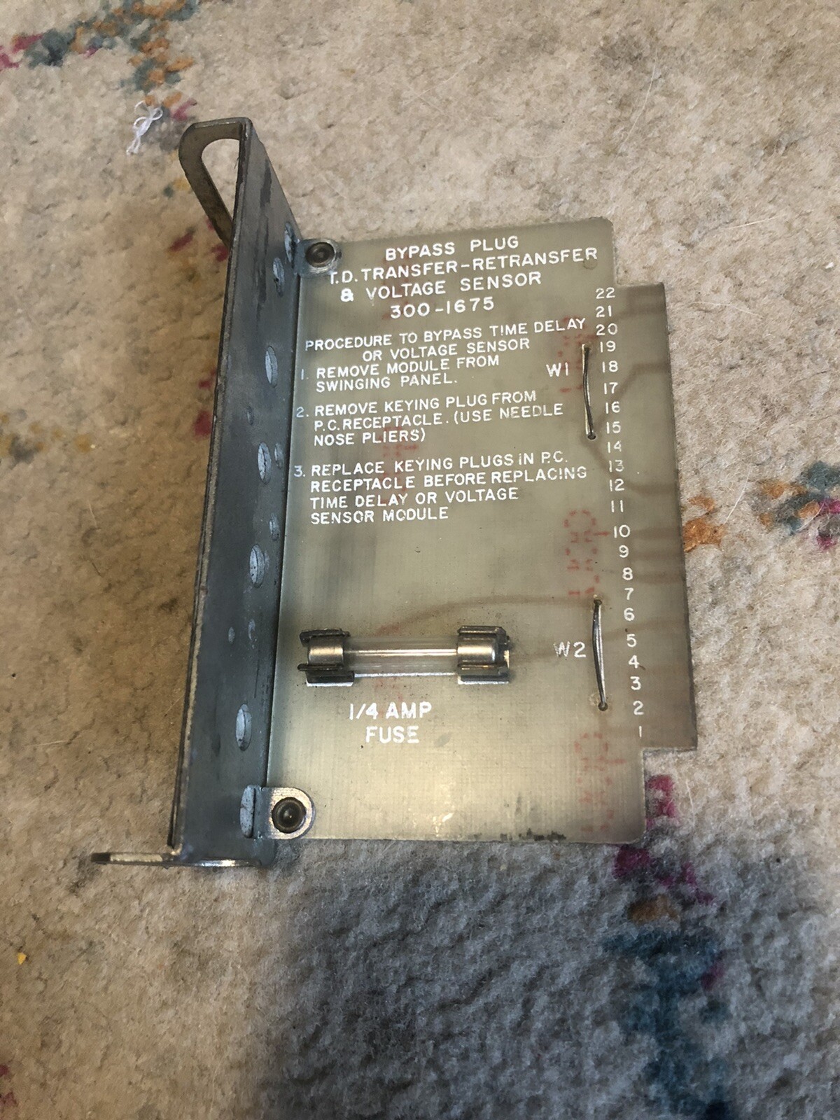 Used ONAN 300-1675 BYPASS PLUG TRANSFER AND VOLTAGE SENSOR MODULE