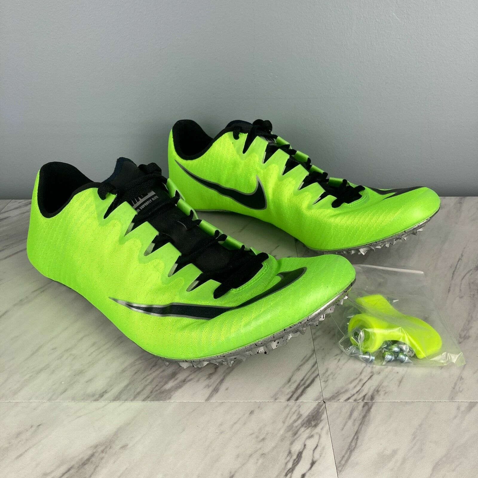 Nike Zoom Superfly Elite Track Spikes Volt Green 835996-300 Men's Size 12.5 US