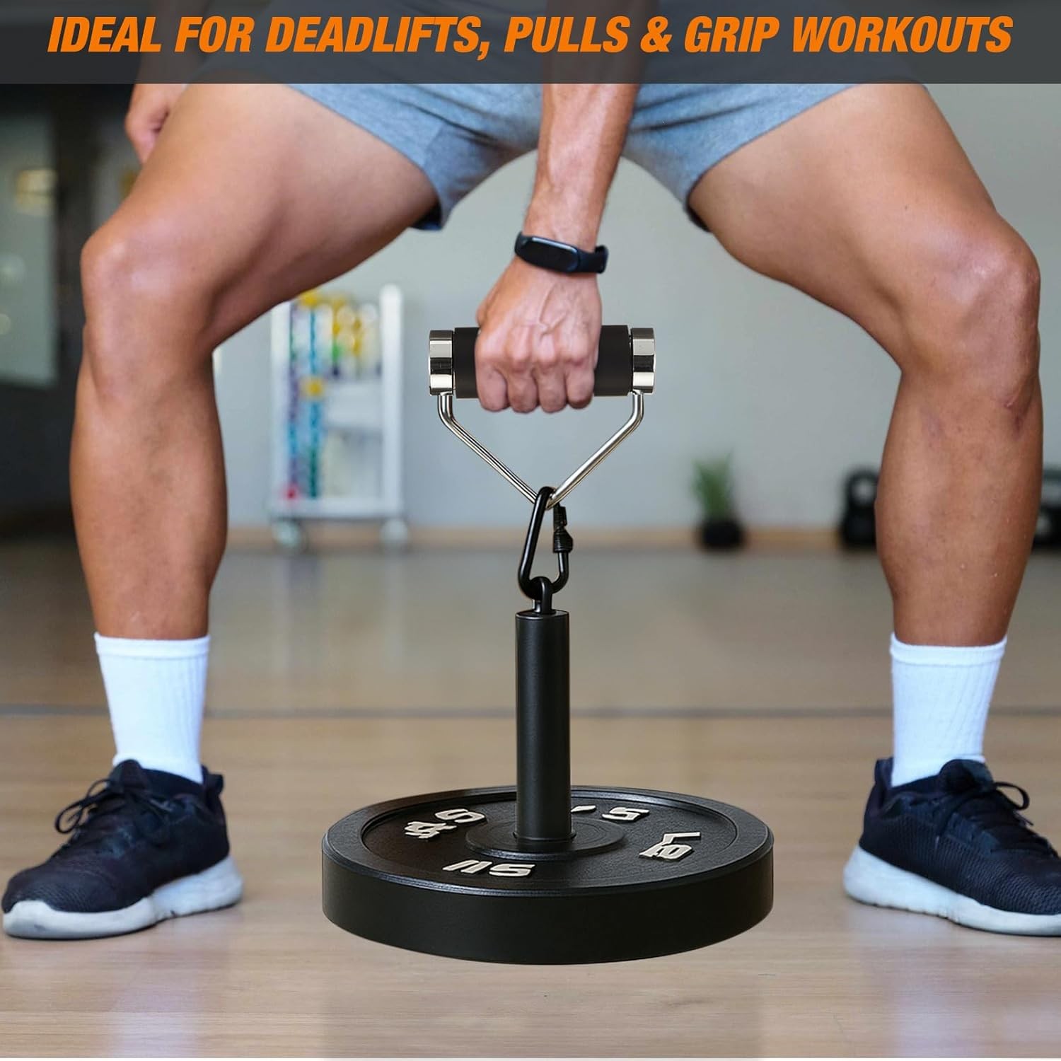 Rotating Deadlift Handle 2.5" Weightlifting Gripper Grip Strength Rolling Handle