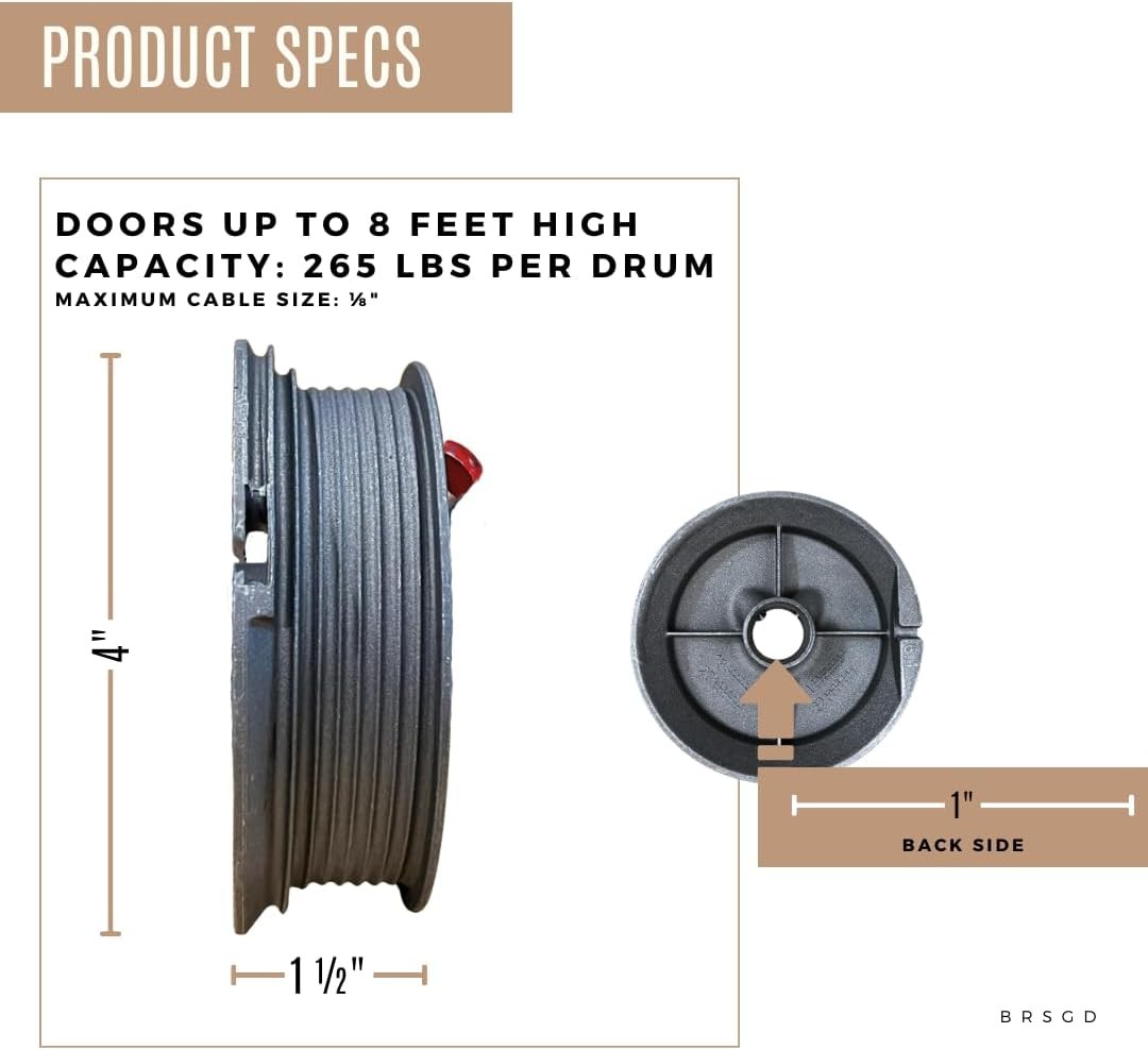 Garage Door Cable Drums Set – Compatible with Chamberlain & Roll Up Garage Doo