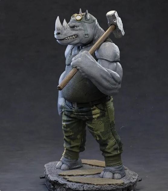 UNPAINTED Mutant Ninja Turtles TMNT Rocksteady 3D Printed Model Kit 8" Tall