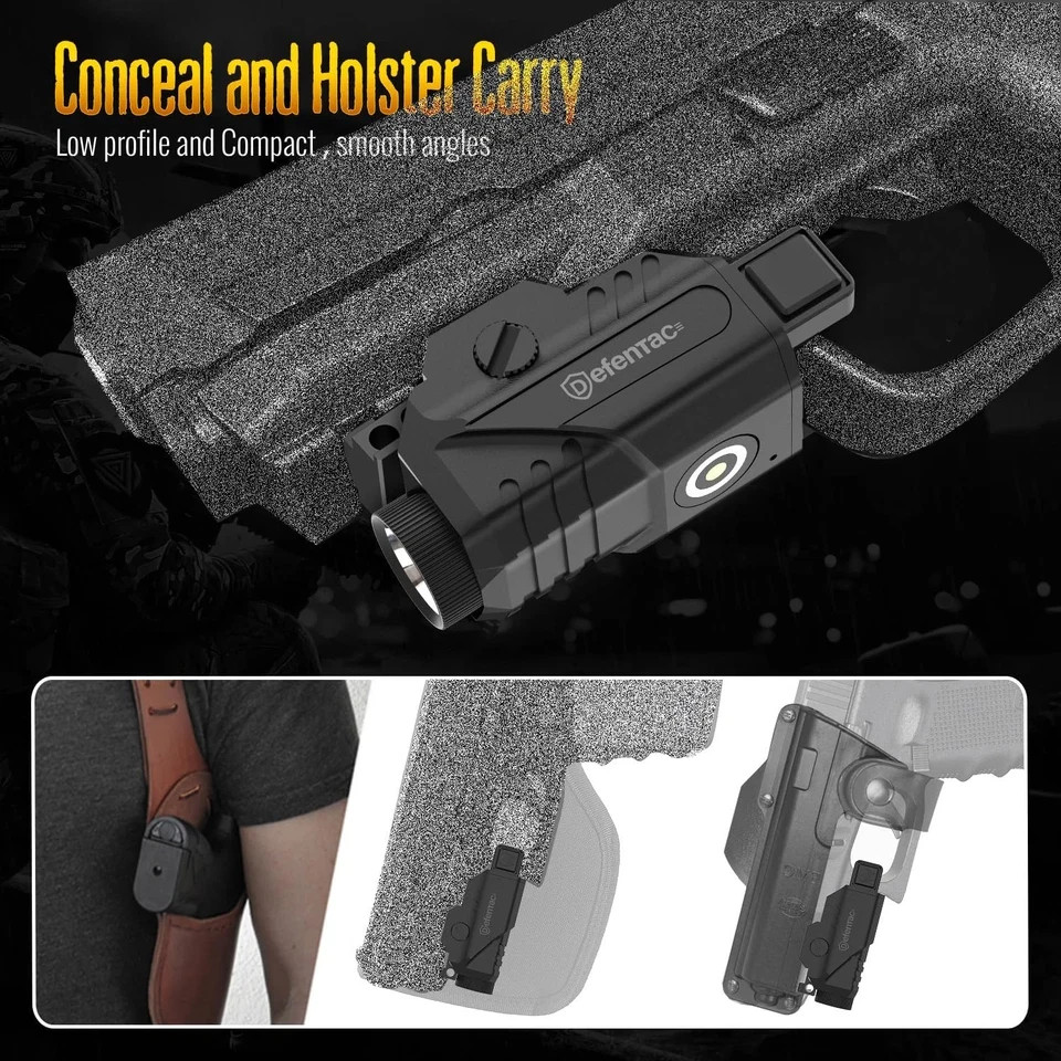 Pistol Light with Strobe Function for Guns, 600 Lumens Tactical Flashlight for H