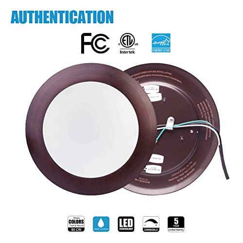 6" Dimmable LED Disk Light Flush Mount Ceiling Fixture 10 Pack 5000k Day Light