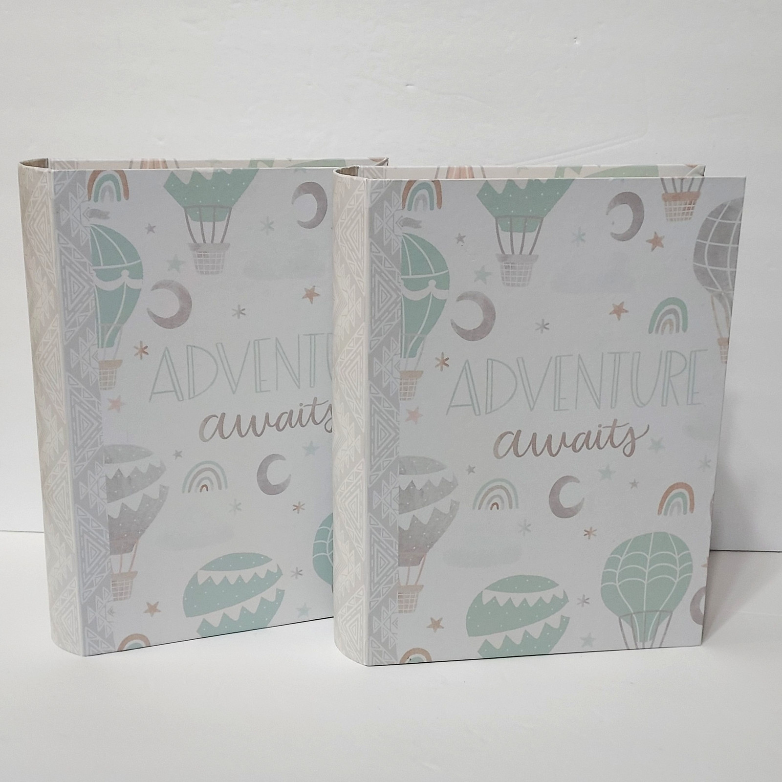 Lot of 2 Decorative Adventure Awaits Themed Faux Books With Storage