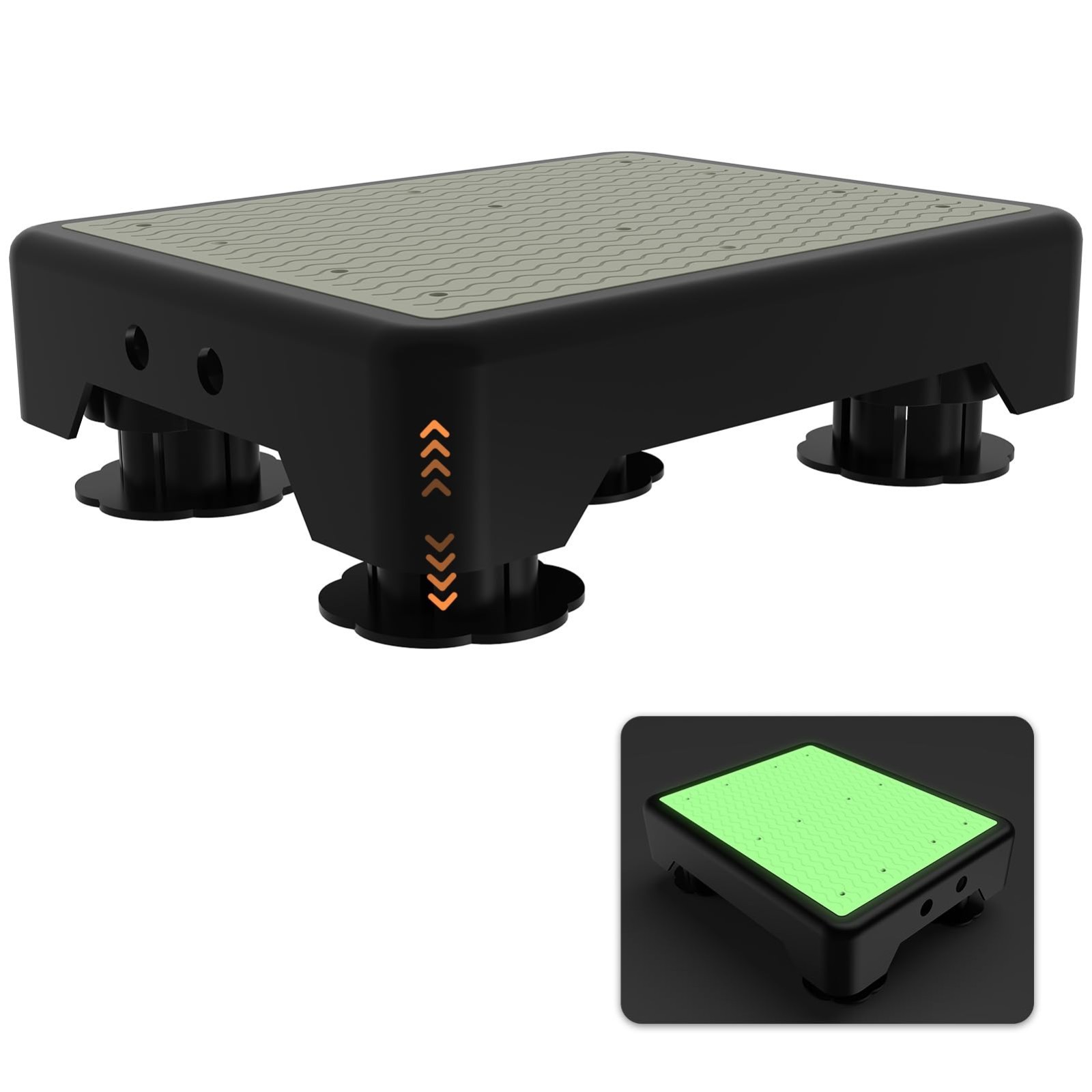 Adjustable Noctilucent Step Stool - 600 LBS Capacity, Non-Slip Safety Platform f