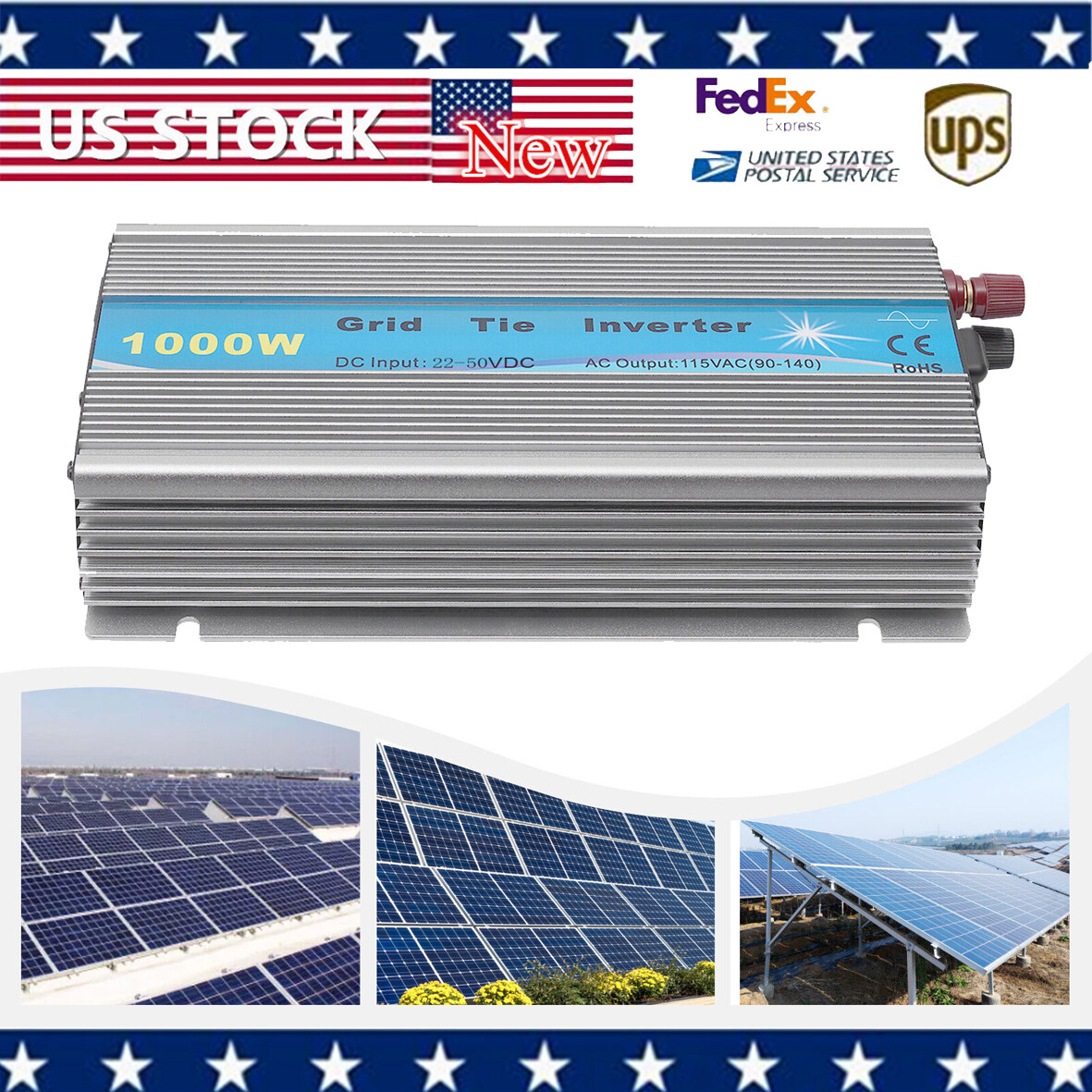1000W Solar Grid Tie Inverter Dc22-50v?to Ac90v/140v Pure Sine Wave Inverter