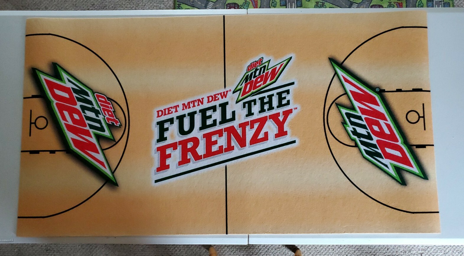 MOUNTAIN DEW Diet MTN DEW FUEL THE FRENZY MARCH MADNESS BASKETBALL COURT MAT Rug