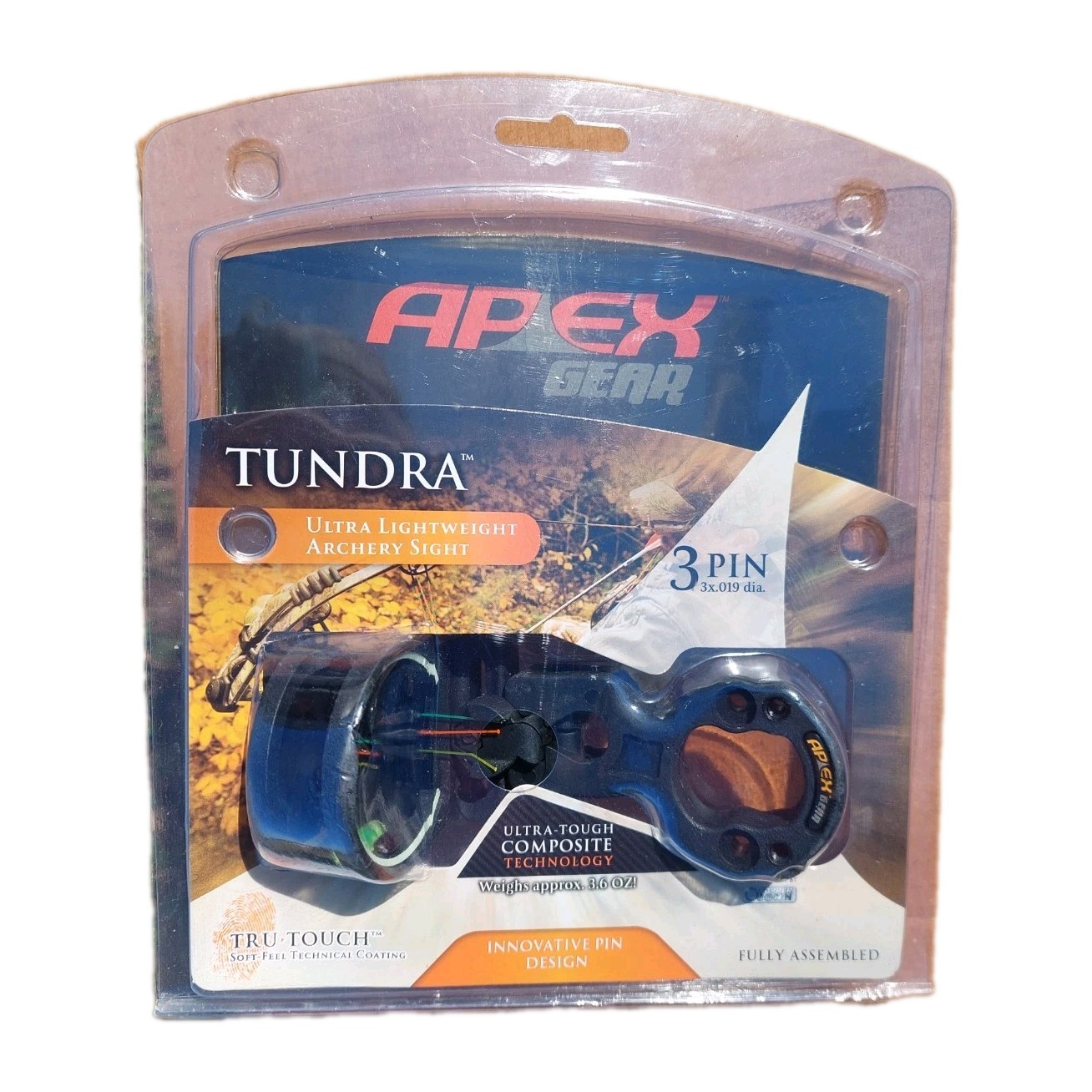 Truglo Apex Gear AG1203BK Tundra 3 Pin Ultra Lightweight Archery Bow Sight 3.6oz