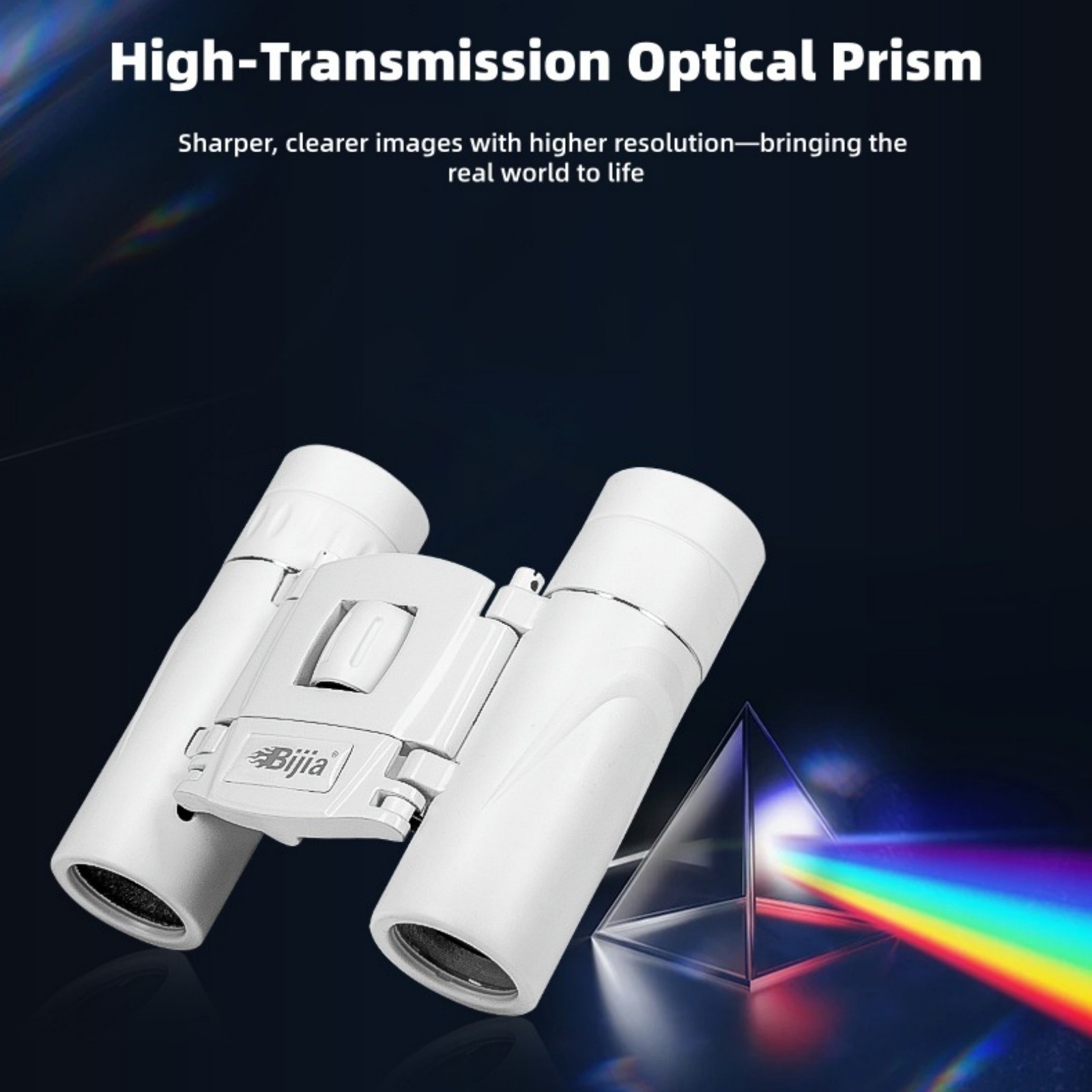 8x22 Binoculars HD Low Light Night Vision Compact Waterproof White
