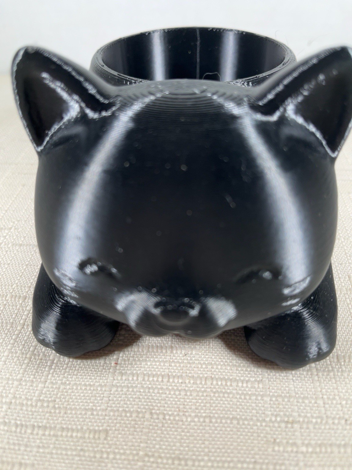 Black Cat 3D Printed Holder Planter Tealight Votive Desk Organizer 6” Cute Decor