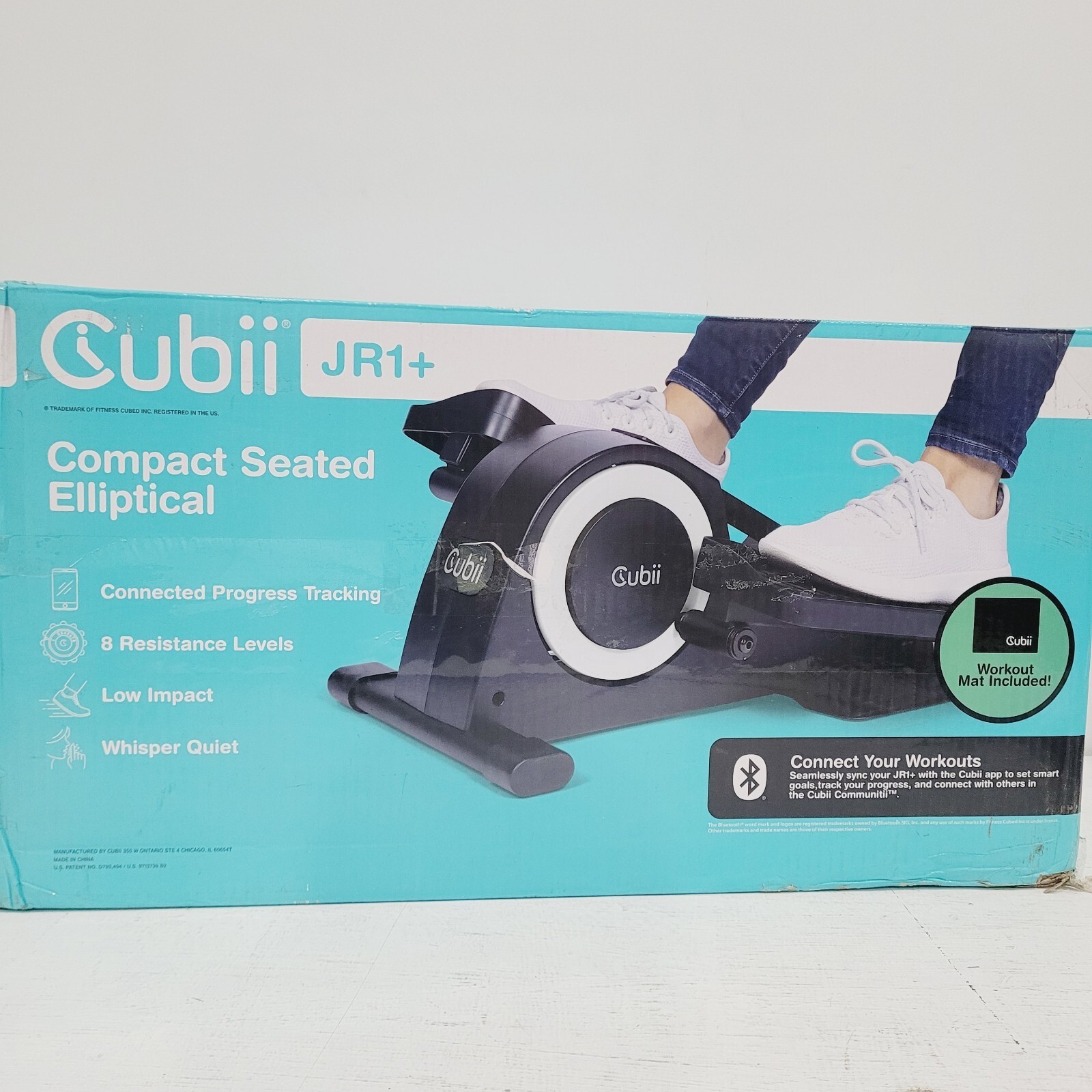 Cubii JR1+ Under Desk Elliptical Exercise Machine Non Slip Portable Bluetooth