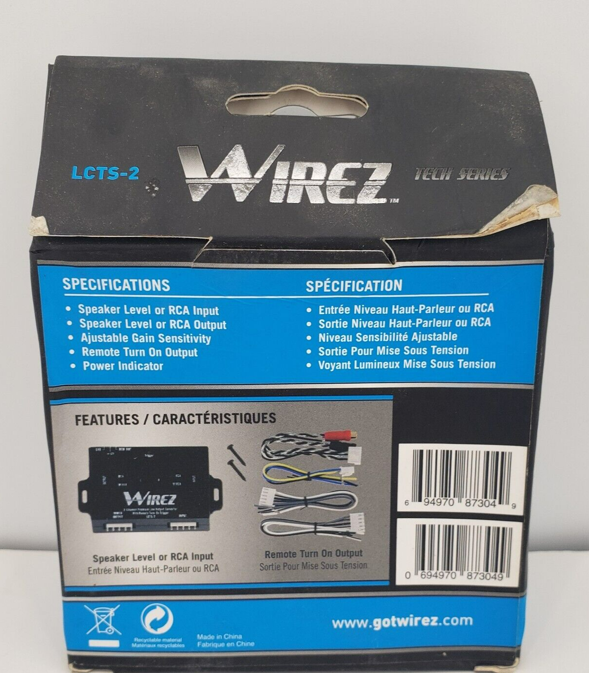 Wirez 2 Channel Line Output Converter With Remote Turn On Trigger LCTS-2