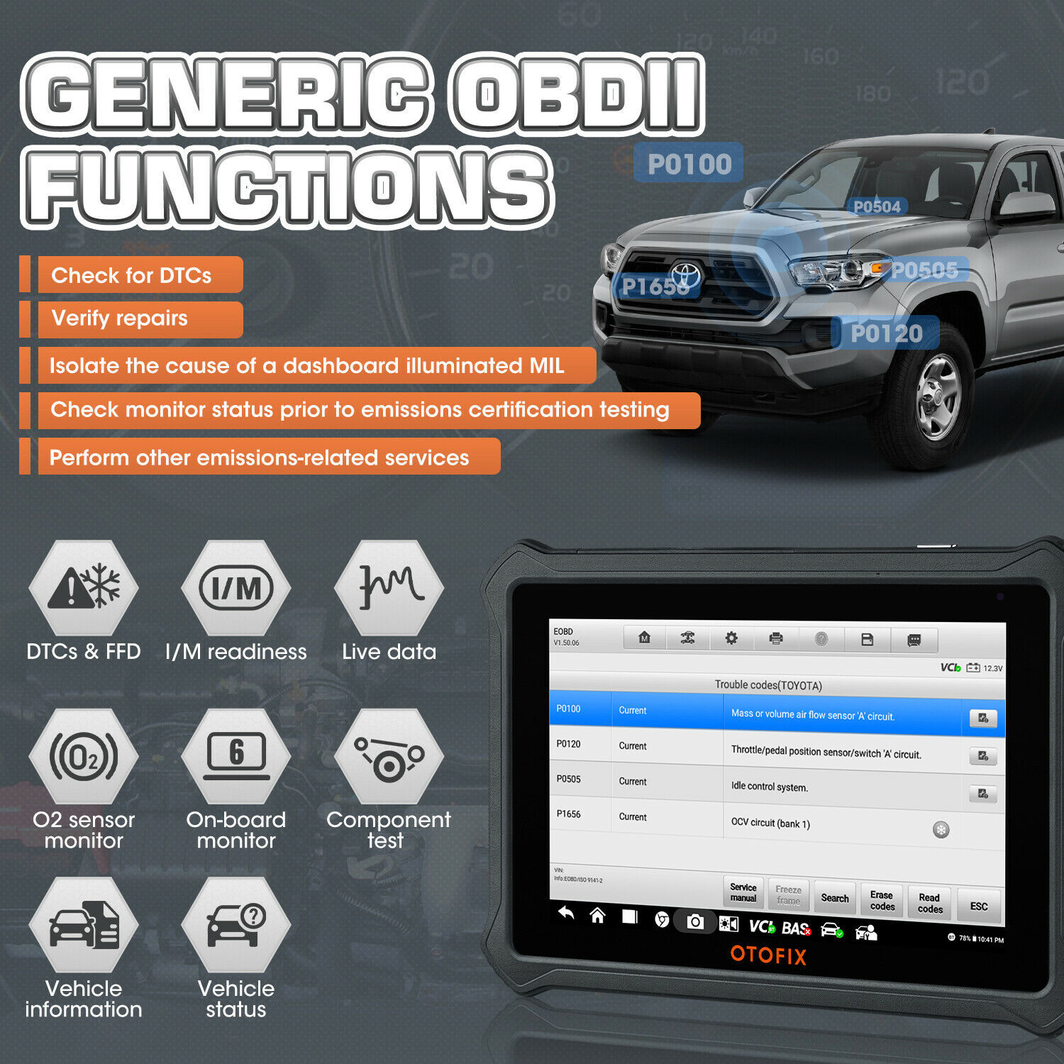 OTOFIX D1 Lite OBD2 Bidirectional Scanner Full System Diagnostic Tool Key Coding
