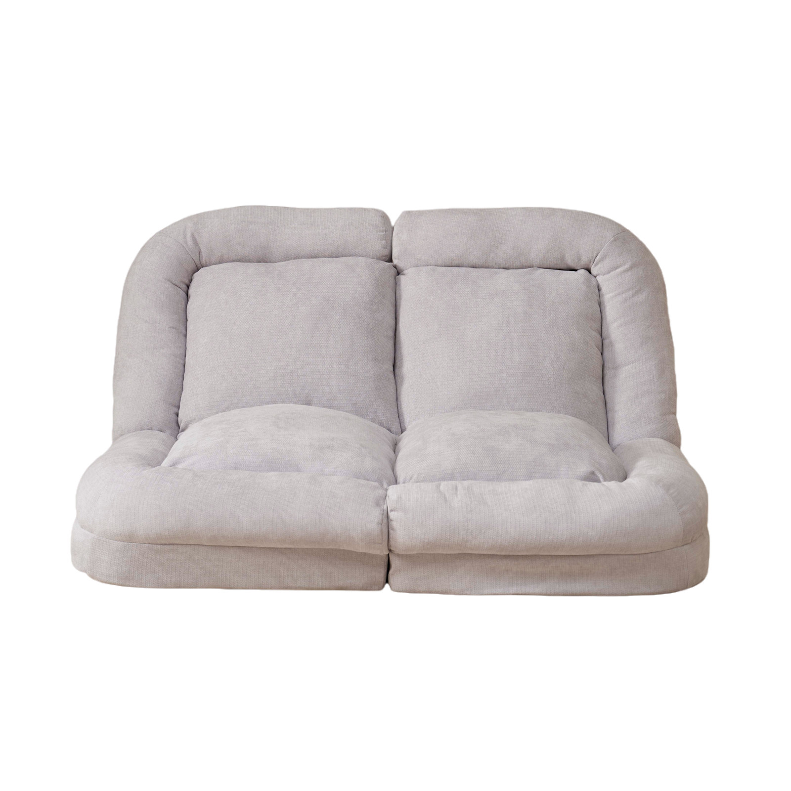 Convertible Fold-Out Single Sofa Bed, Adjustable, White