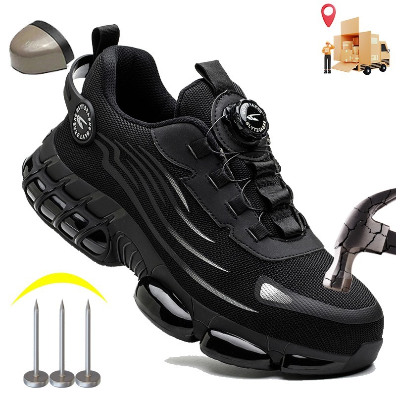 Fashion Lightweight Safety Shoes Men Breathable Work Shoes Steel Toe Sneakers
