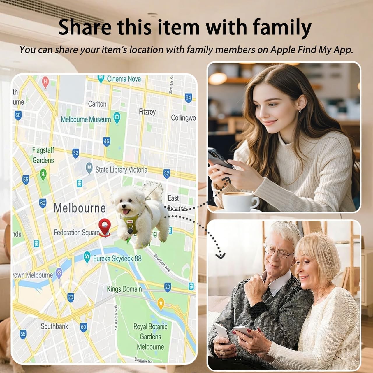Bluetooth Tracker Tags 2 Pack [MFi Certified] for Apple Find My (iOS Only)