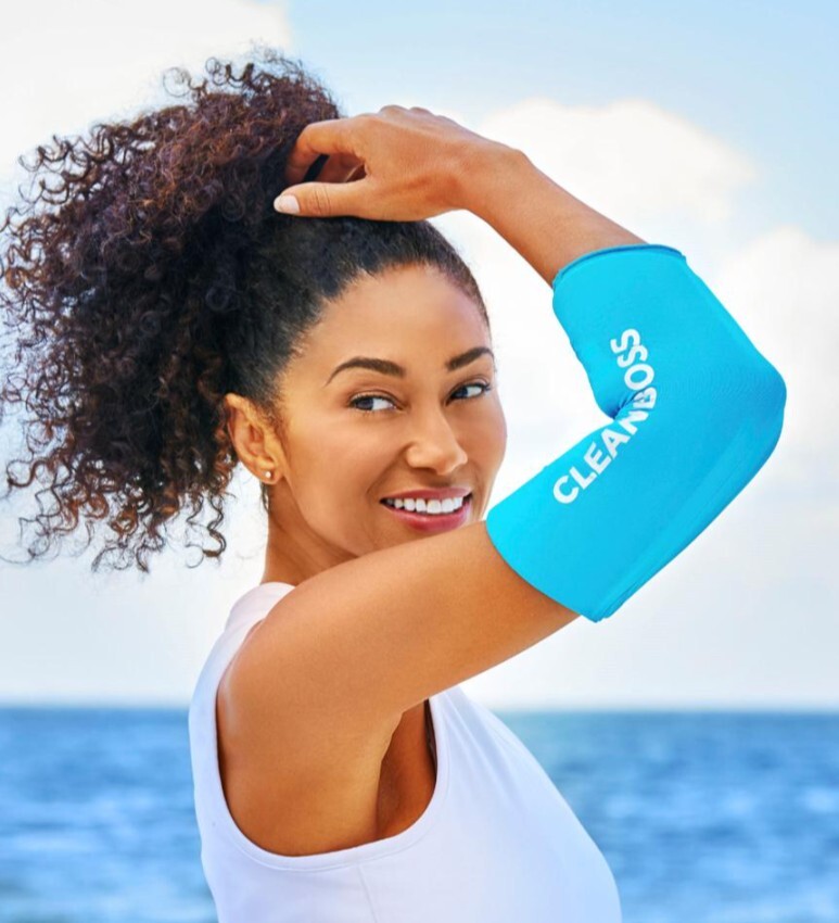 Joy CleanBoss Soft Compression Cold/Hot 360° Therapy Sleeve BRIGHT BLUE Small