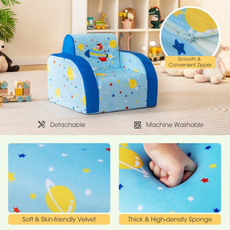 3in1 Convertible Lightweight Kids Sofa Chair kids Sofa Bed Living Room Gift Kids