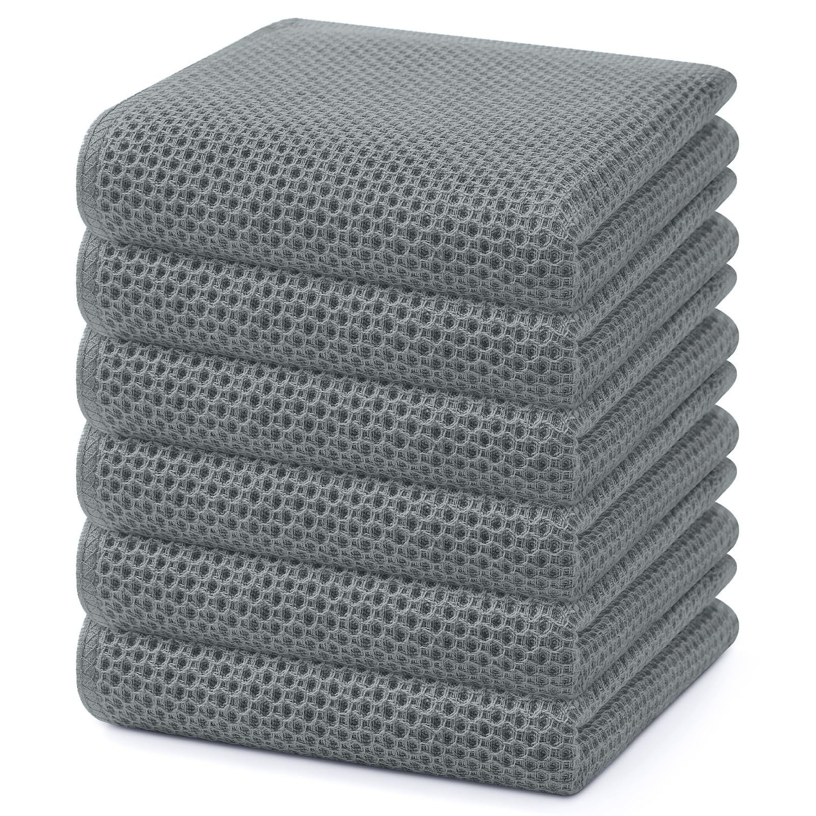 Homaxy 100% Cotton Waffle Weave Kitchen Dish Towels, Ultra Soft Absorbent Qui...
