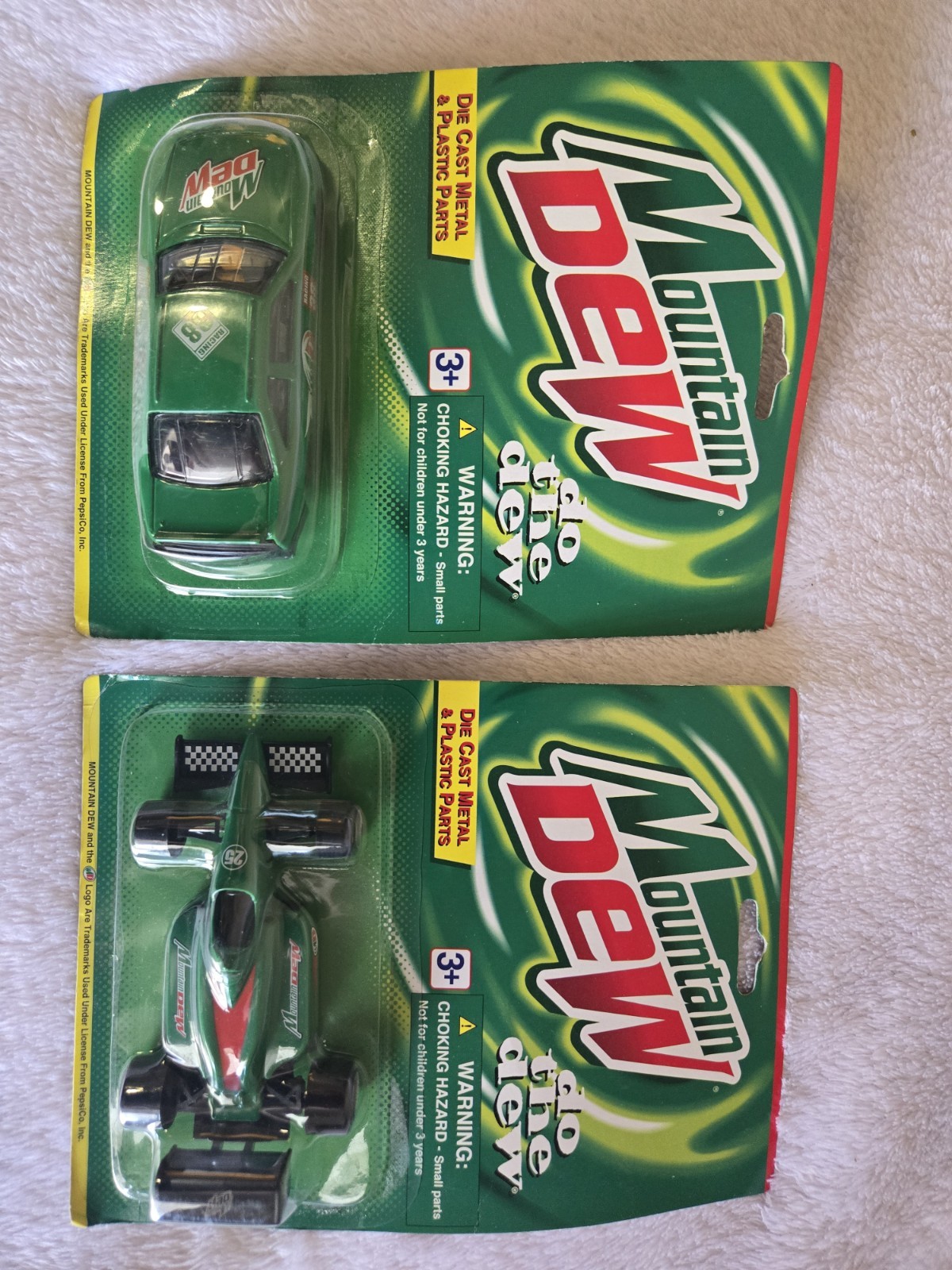 Vintage Mountain Dew Die Cast Cars Golden Wheel Pepsi Promo Lot 2
