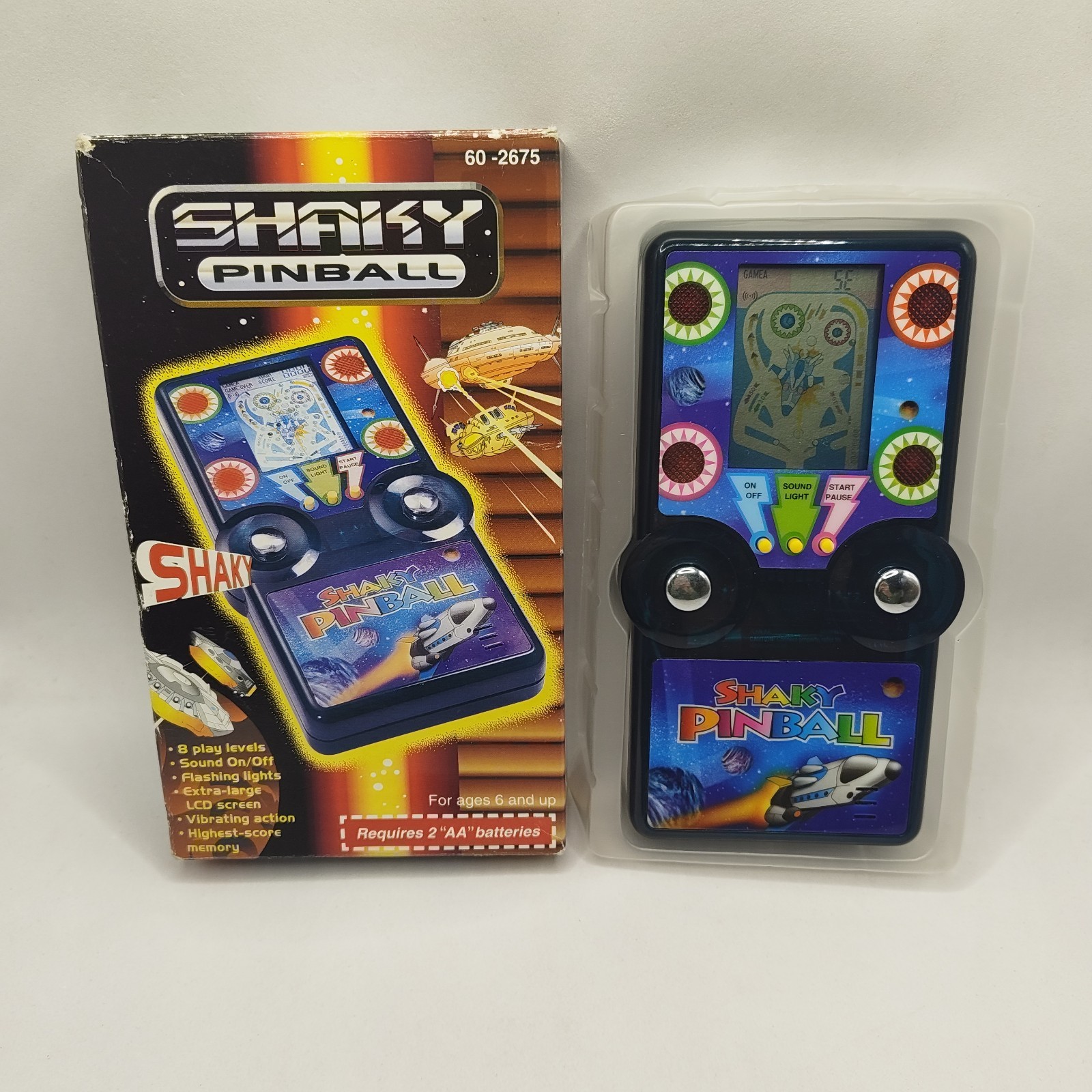 RADIO SHACK ELECTRONIC HANDHELD SHAKY PINBALL LCD GAME Tested Complete Box VTG