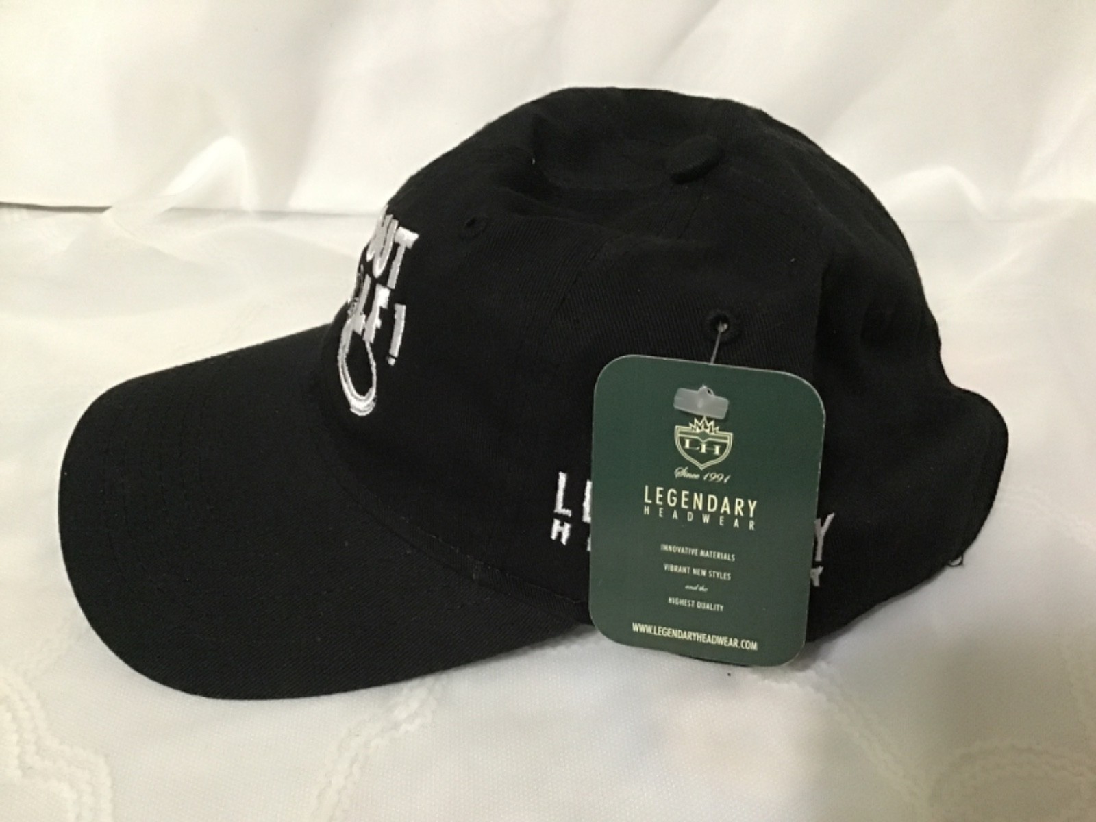 Legendary headwear black adjustable strapback hat, "Get out & Golf" hat, NEW